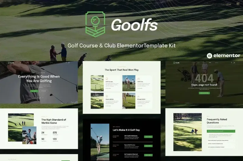 Goolfs – Golf Course & Club Elementor Template Kit