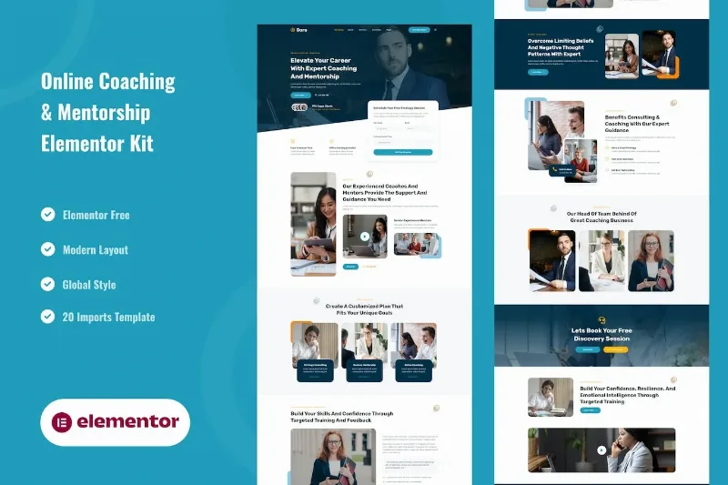 Goro – Online Coaching & Mentorship Elementor Template