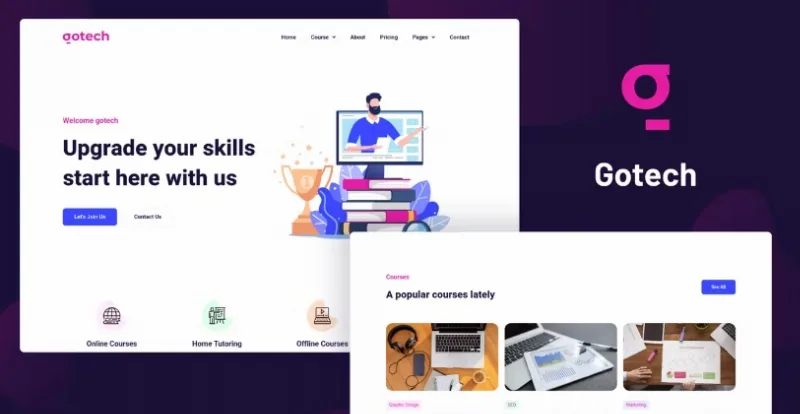 Gotech – Online Course Elementor Template