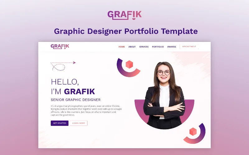 Grafik: Onepage Elementor Graphic Designer Portfolio Template Elementor
