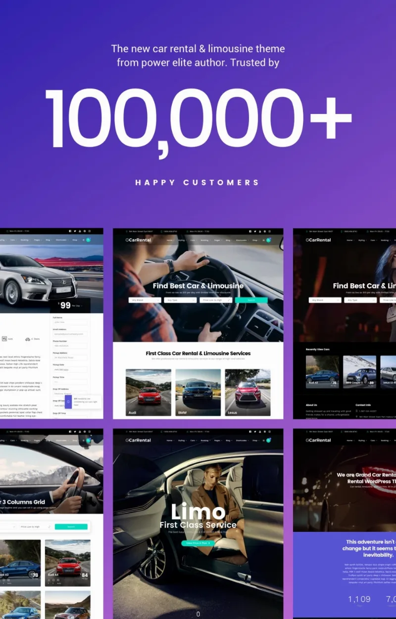 Grand Car Rental | Limousine Car Rental WordPress