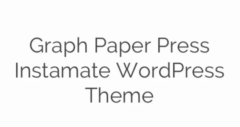 Graph Paper Press Instamate WordPress Theme