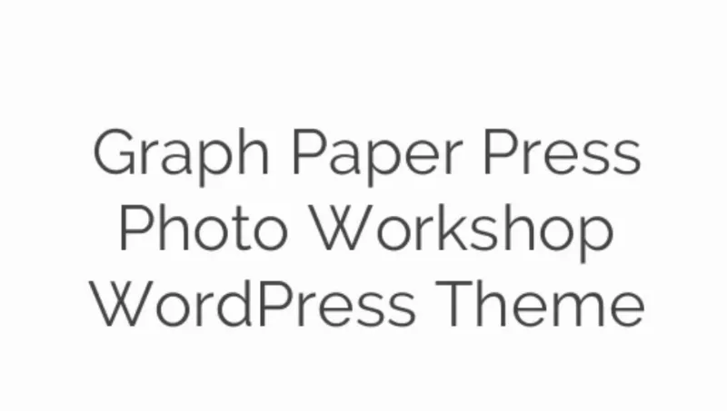 Graph Paper Press Photo Workshop WordPress Theme