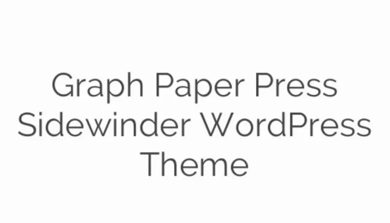 Graph Paper Press Sidewinder WordPress Theme