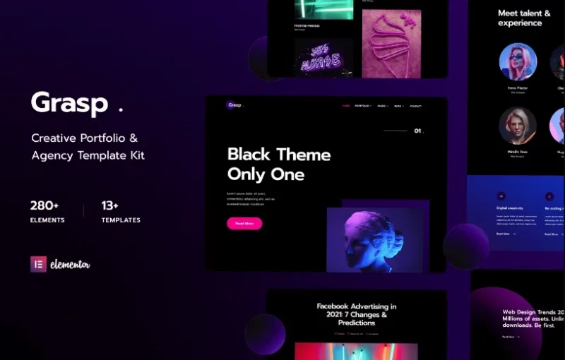 Grasp – Creative Portfolio & Agency Elementor Template