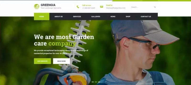 Greengia – Gardening Landscaping WordPress Theme