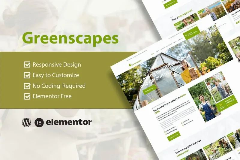 GreenScapes – Garden & Landscape Service Elementor Template