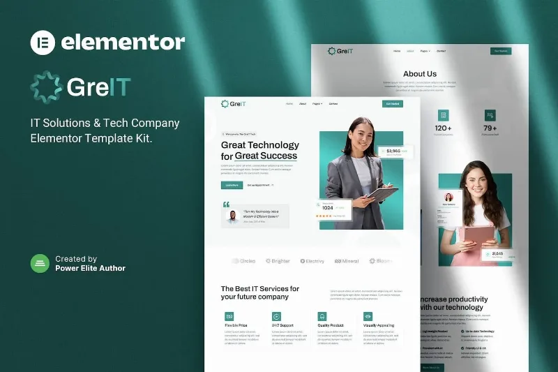 GreIT – IT Solutions & Tech Company Elementor Template