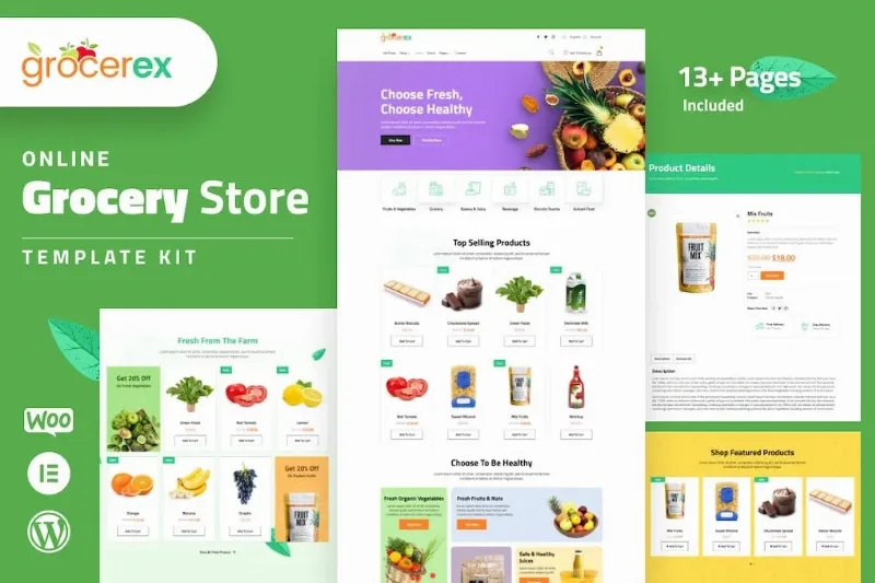 Grocerex – Grocery Store Elementor Pro Template