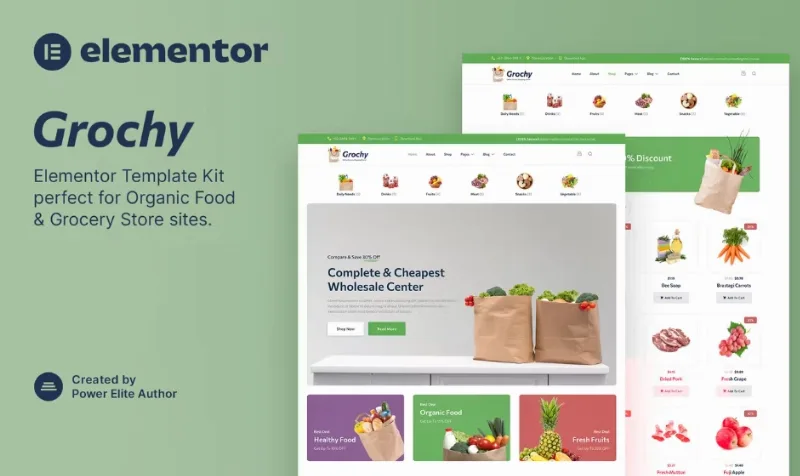 Grochy – Organic Food & Grocery Store Elementor Template Grochy – Organic Food & Grocery Store Elementor Template Kit