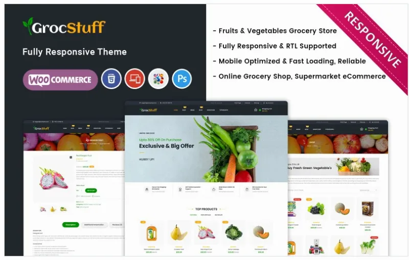 Grocstuff – Vegetable, Fruits and Grocery Supermarket Responsive Woocommerce Theme