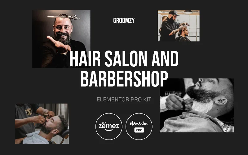 Groomzy - Elementor Pro Hair Salon and Barbershop Kit Elementor