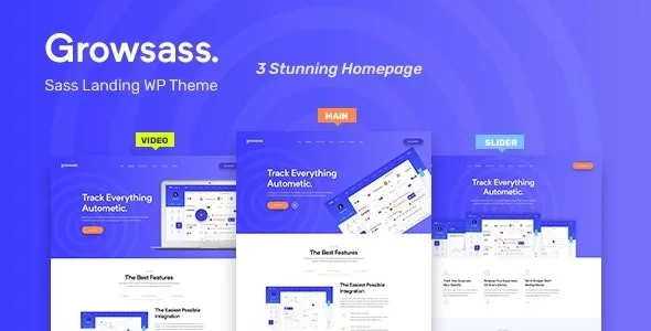 Growsass – Software Landing Page WordPress Theme