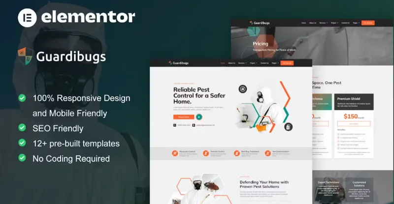 Guardibugs – Pest Control Service Elementor Pro Template