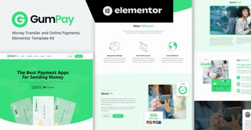 GumPay – Money Transfer & Online Payments Elementor Template