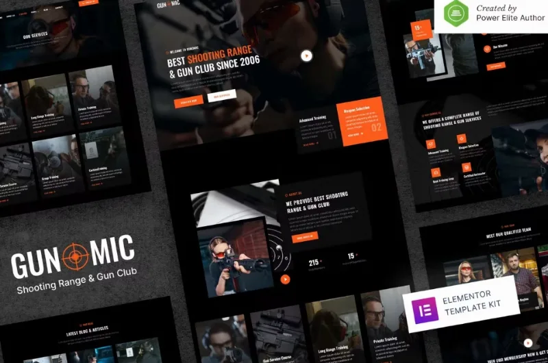 Gunomic – Shooting Range & Gun Club Elementor Template