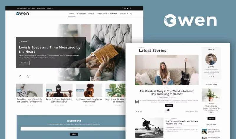 Gwen – Blog & Magazine Elementor Template