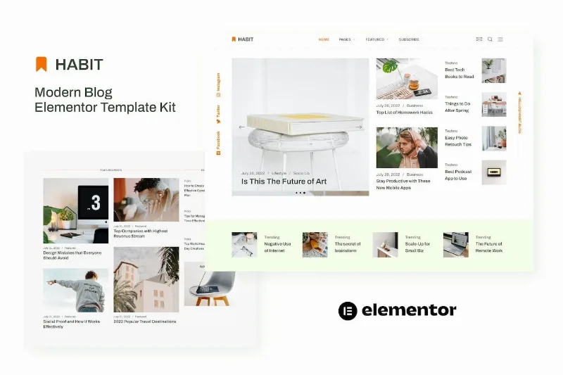 Habit – Modern Blog Elementor Template