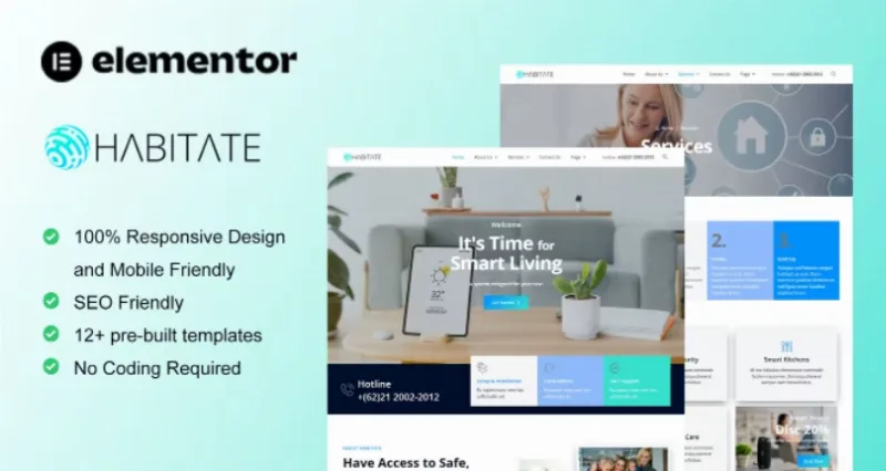 Habitate – Smart Home Services Elementor Template