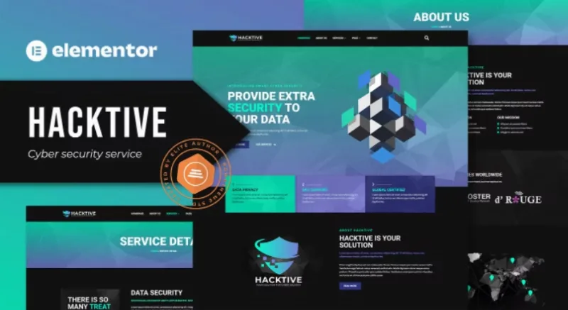 Hacktive – Cyber Security Service Elementor Template