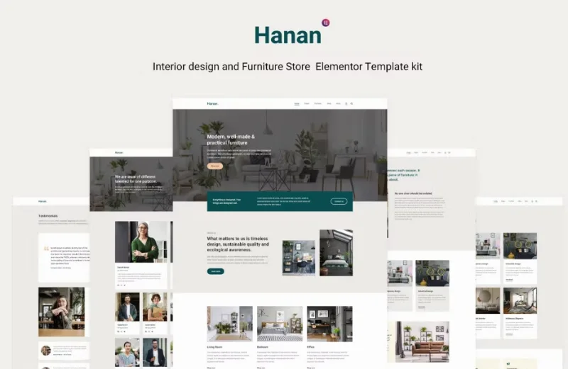 Hanan – Interior Design & Furniture Store Elementor Template