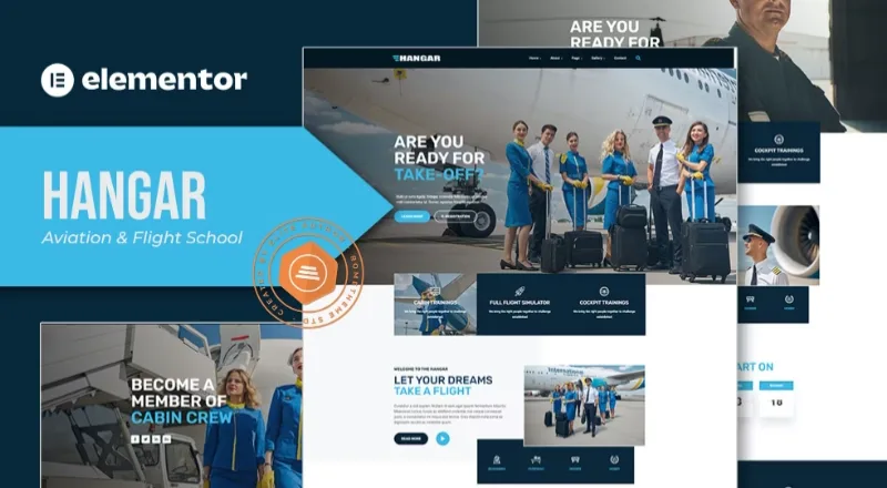Hangar – Aviation & Flight School Elementor Template
