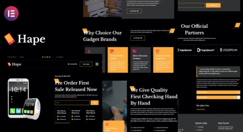 Hape – Gadget Showcase Elementor Template