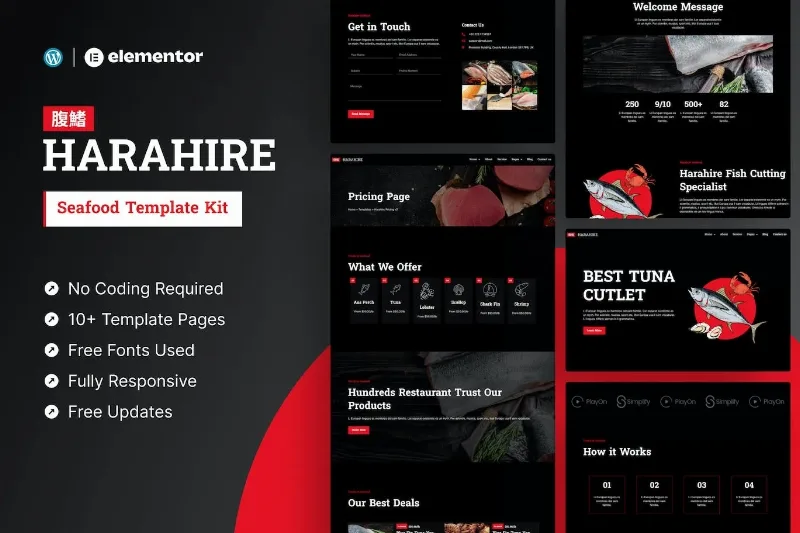 Harahire – Seafood Elementor Pro Template