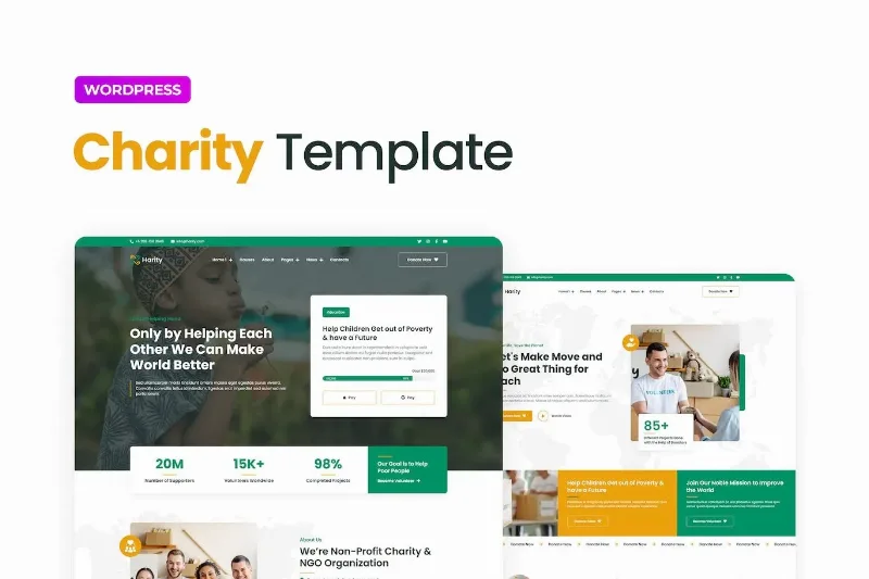 Harity – Fundraising Charity Elementor Template