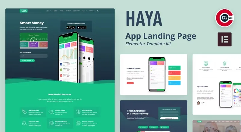 Haya – App Startup Elementor Template