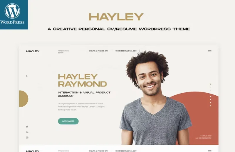Hayley – Personal CV/Resume WordPress Theme