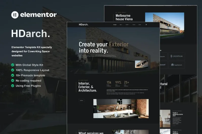 HDarch – Architecture & Interior Elementor Template