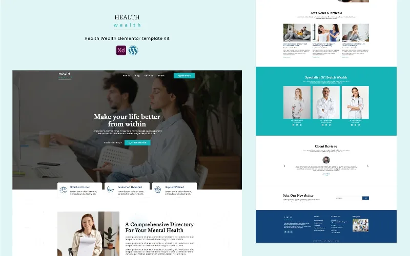 Health Wealth - Care Service Elementor Template Kit