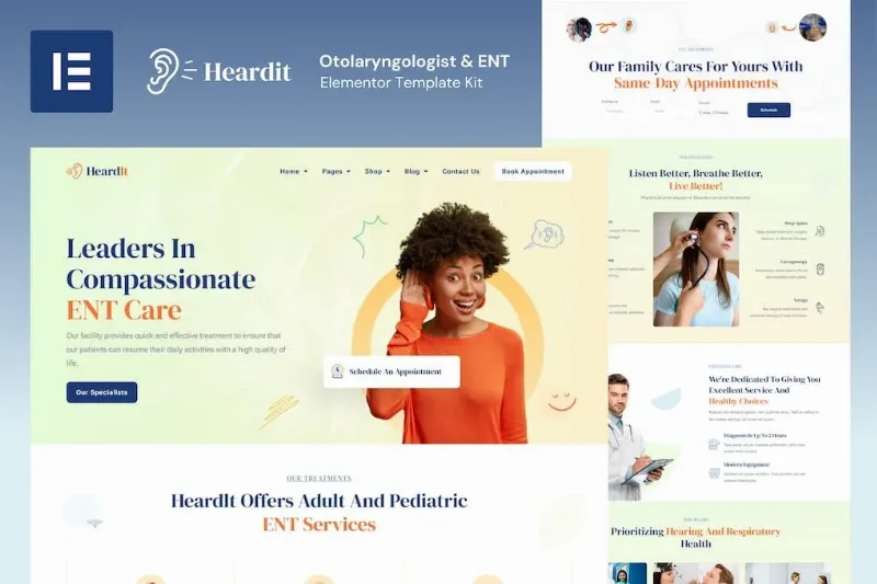 HeardIt – Otolaryngologist & ENT Elementor Template