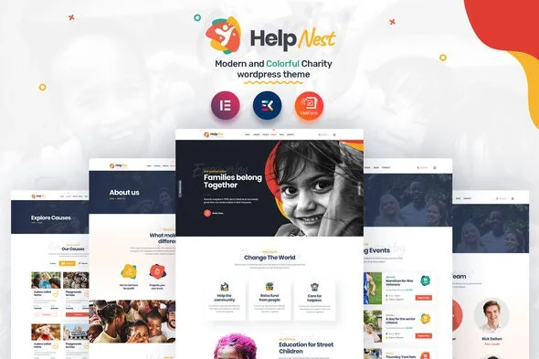 Helpnest – Charity Elementor Template