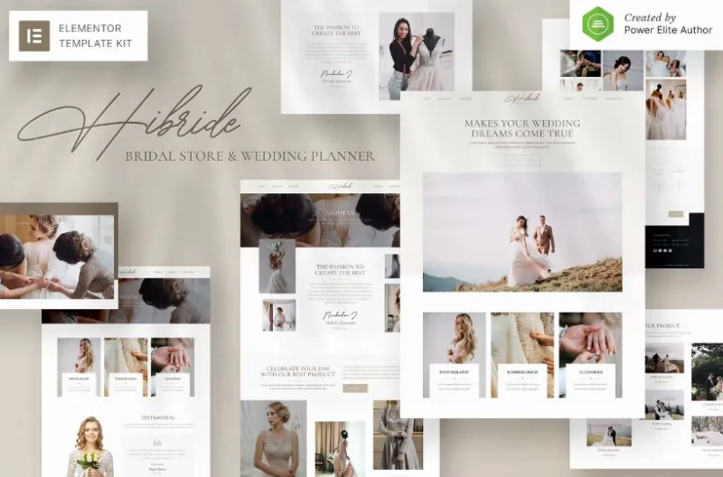 Hibride – Bridal Photography & Wedding Planner Elementor Template