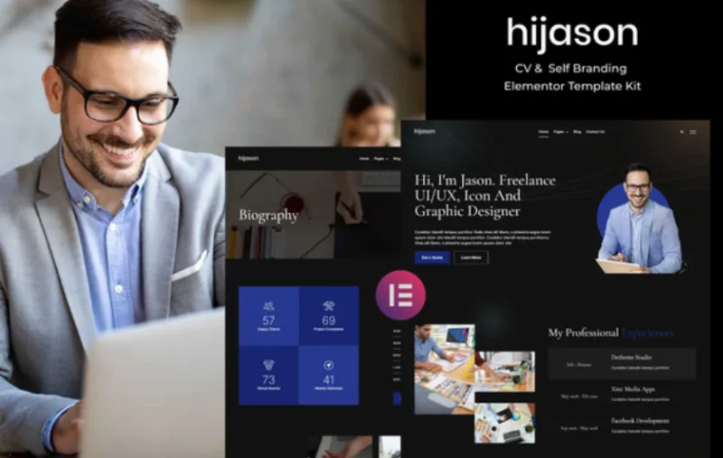 HiJason – CV & Self Branding Elementor Template
