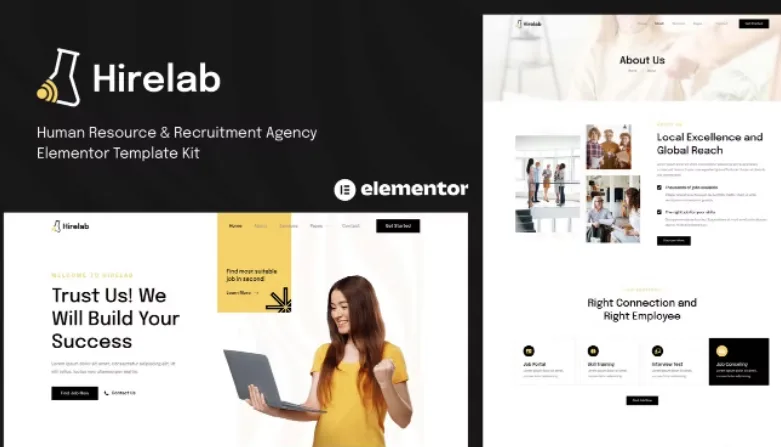 Hirelab – Human Resource & Recruitment Agency Elementor Template