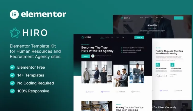 Hiro – Human Resources & Recruitment Agency Elementor Template