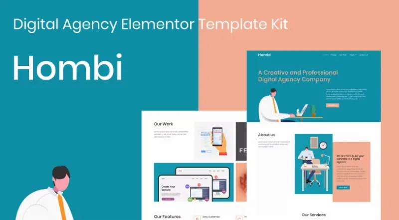 Hombi – Digital Agency Elementor Template