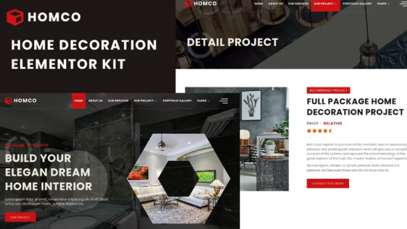 Homco – Home Interior Design Services Elementor Template
