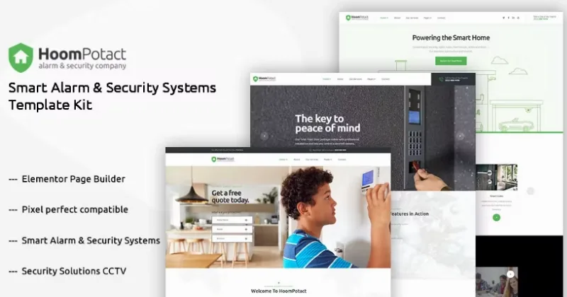 HoomPotact – Smart Alarm & Security Systems Template