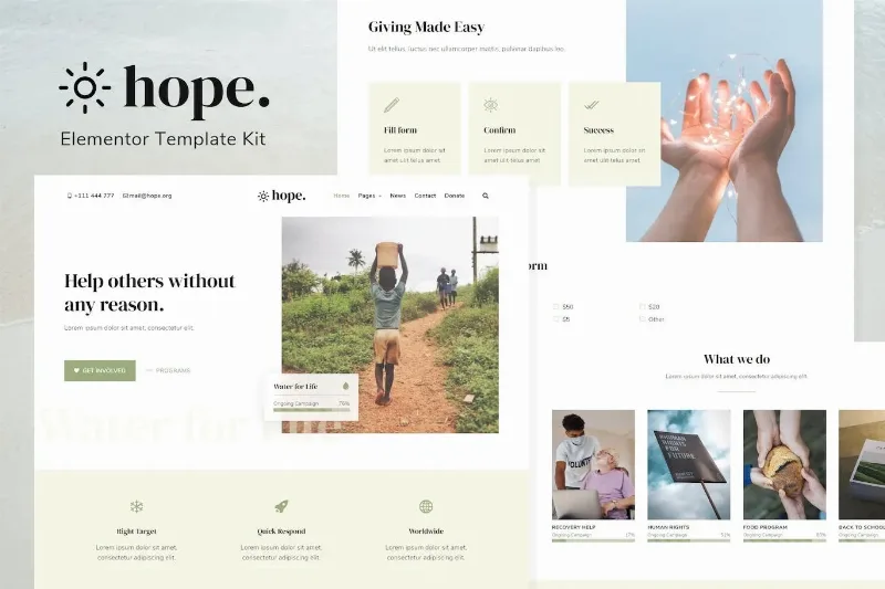 Hope – Non-Profit Elementor Template