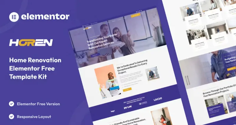 Horen – Home Renovation Services Elementor Template