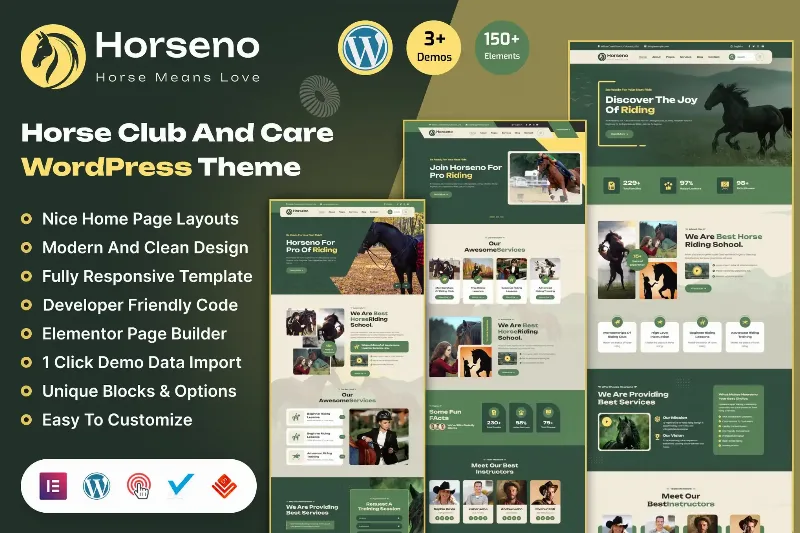 Horseno - Horse Club & Riding Sports Theme
