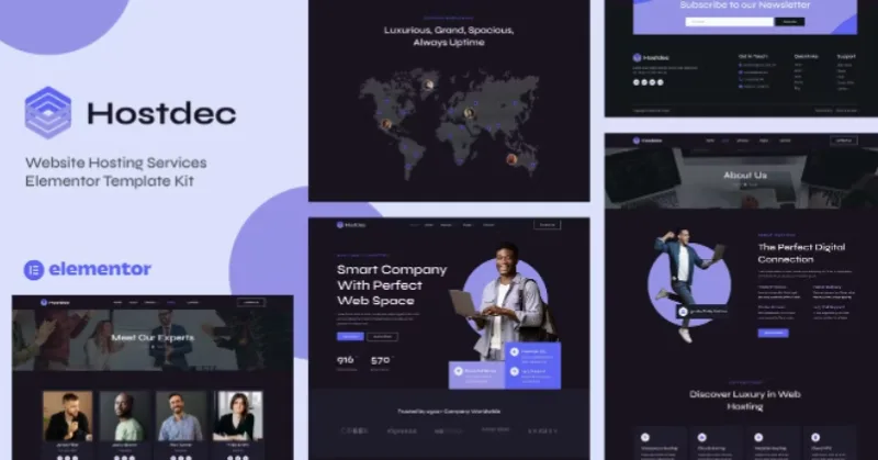 Hostdec – Website Hosting Services Elementor Template