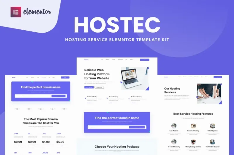 Hostec – Hosting Service Elementor Template