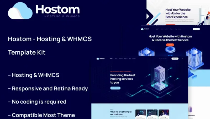 Hostom – Hosting & WHMCS Elementor Template