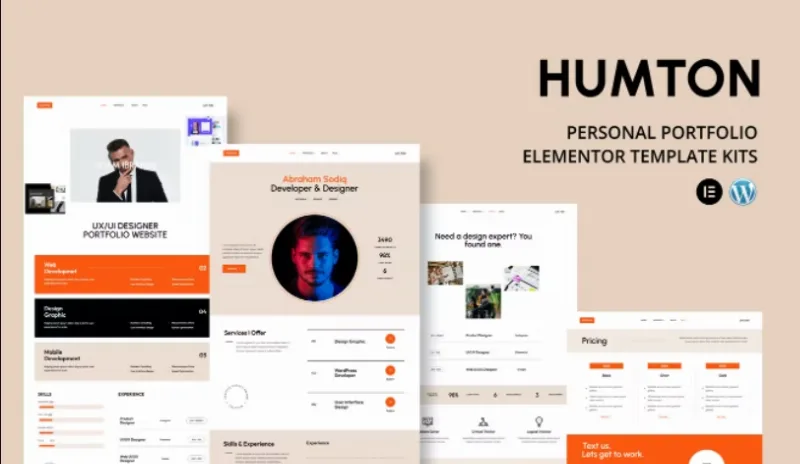 Humton – Personal Portfolio Elementor Template