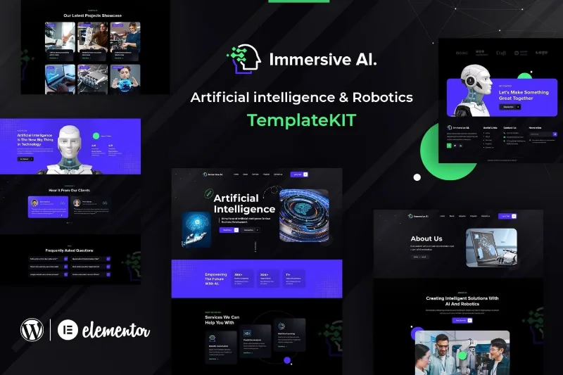 ImmersiveAI – Robotics Elementor Template